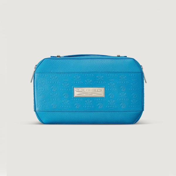 Blue Leather Wash Bag